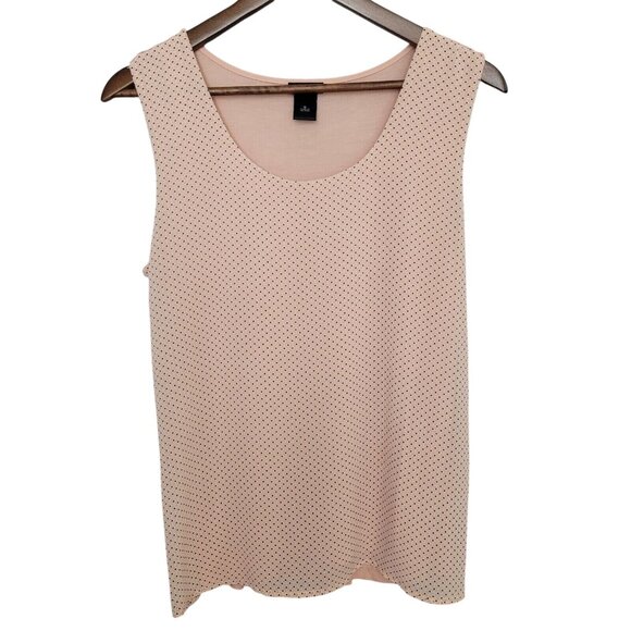 Ann Taylor Tops - Ann Taylor Factory Sleeveless Pullover Top Womens Size M Pink Polka Dots Lined